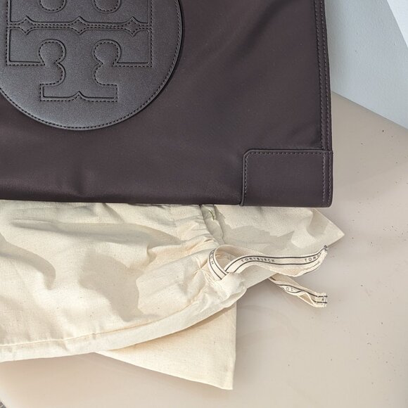 Tory Burch NWT LARGE Ella Tote Bag Burgundy TEMPRANILLO - Picture 13 of 13